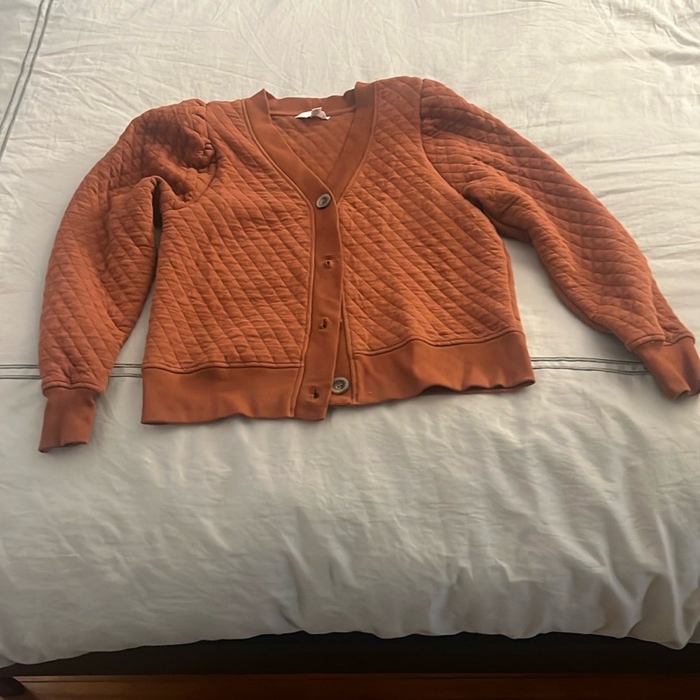 Time and tru button up sweater